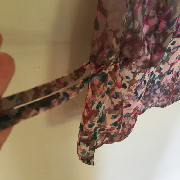 Blouse V-neck, short sleeve 1X - Picture 4 of 10